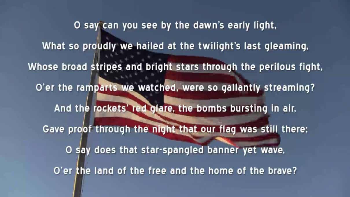 country song containing star spangled banner lyrics